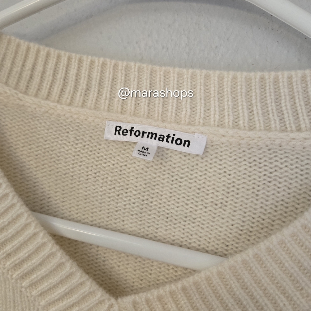 Reformation Harley Cashmere Embroidered Sweater - Picture 7 of 9